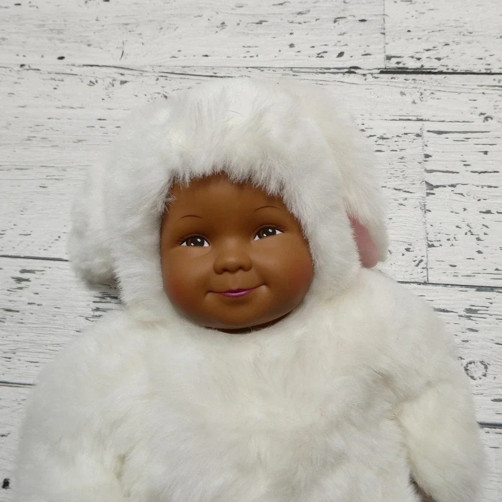 Vintage UNIMAX Toys 15in Baby Doll White Bunny Costume Soft Body Plush‎ Easter